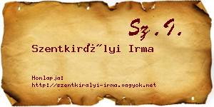 Szentkirályi Irma névjegykártya