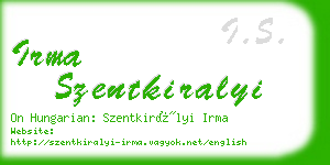 irma szentkiralyi business card